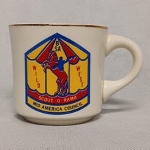 Boy Scouts Scout O Rama Wild West 1970&#39;s Coffee Mug Mid America Council BSA - £13.47 GBP