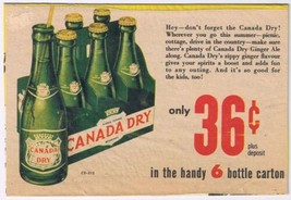 Vintage Print Ad Canada Dry Ginger Ale  4&quot; x 6&quot; - $3.63