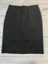 Van Heusen Studio Pencil Skirt Womens 6 Zip Back Slit Cotton Stretch Bla... - $27.00