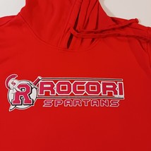 Adidas ROCORI SPARTANS Men's Red Drawstring Pullover Hoodie Sweatshirt Sz Medium image 4
