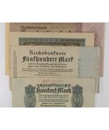1920-1923 Germany 4-Notes Currency Set Weimar Republic 100 500 &amp; 100,000... - $57.69