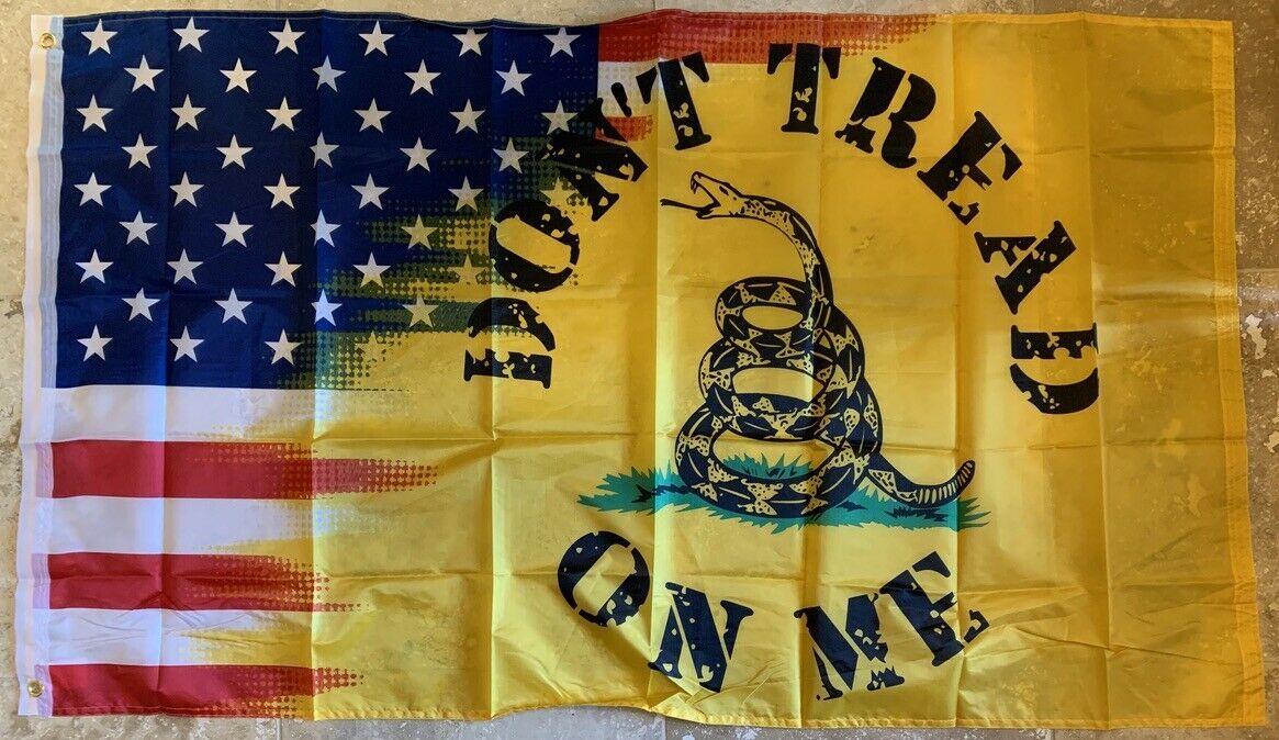 American Gadsden Vintage Don't Tread On Me USA #2 Flag 3X5 Rough Tex® 68D Nylon - £14.76 GBP