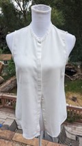 Vintage Forever 21 ivory sleeveless button down blouse, size medium - $9.90