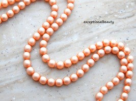 100 Light Orange Peach Preciosa Czech Crystal Pearls 4mm Pearl Round Beads - £3.94 GBP