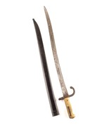 * Antique French &quot;Chassepot&quot; Yataghan Sword Bayonet 1873 w. Scabbard - $3,108.01 MXN
