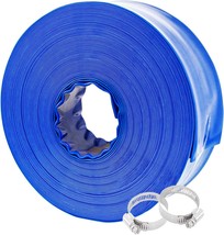 1 1 2&quot; x 100&#39; Professional Blue Backwash Hose with Clamps General Purpos... - £65.81 GBP