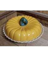 Vintage Pumpkin Pie Recipe Dish Ceramic Fall Baking Pie Plate With Lid 2PC  - $83.38 CAD
