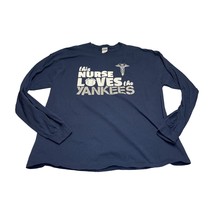 Gildan Shirt Unisex 2XL Navy Blue This Nurse Loves The Yankees Pullover - £15.55 GBP