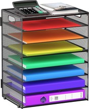 Goldorcle 8 Tier Mesh Desk File Holder Storage Organization For Office S... - £30.44 GBP