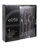 Gibson Elite Stonehenge 20 Piece Flatware Set in Black - $81.16