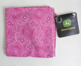 NWT John Deere Women&#39;s Pink Paisley 100% Cotton Bandana 21&quot; x 21&quot; - £7.65 GBP