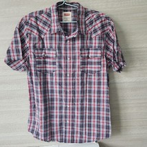 Levis Pearl Snap Button Country Western Short Sleeve Shirt Pockets Mens Large - £24.12 GBP
