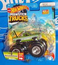 Hot Wheels New For 2022 Monster Trucks 33/75 Silverado Green Crash Legends - $12.00