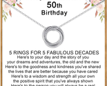 50Th Birthday Gifts for Women, 925 Sterling Silver Circle 5 Decades Birt... - $36.77