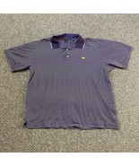 Masters Golf Polo Shirt Mens XL Purple Striped Clubhouse Collection Cott... - £12.67 GBP