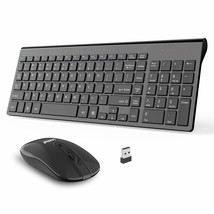 Wireless Keyboard And Mouse Combo, Compact Quiet Full Size Wireless Keyboard And - £34.36 GBP