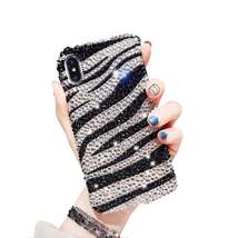 Sparkly Phone Case Zebra Print Crystal Diamond Stones Make Customize - £22.45 GBP
