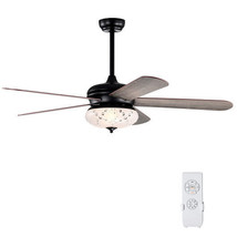 52 Inches Ceiling Fan with Remote Control-Oak - Color: Oak - $168.49