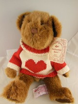 Vtg Russ bear Fully Jointed Heartwarmer 9&quot; Plush Knitted Sweater Mint wi... - $13.36