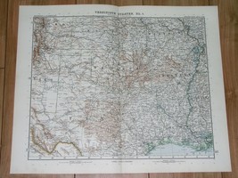 1912 Antique Map Of Texas Oklahoma Louisiana Kansas Arkansas Missouri Usa - £23.54 GBP