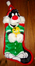 Looney Tunes Sylvester the Cat &amp; Tweety Warner Bros Christmas Stocking P... - $29.69