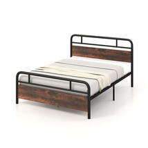 Twin/Full/Queen Size Bed Frame with Industrial Headboard-Queen Size - Co... - £149.61 GBP