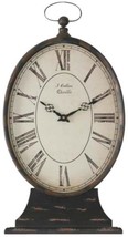 Table Clock Mantel PARIS Ebony Black Iron - £155.43 GBP