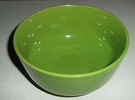 Royal Norfork, Lime Green Color Ribbed Large Bowl China Stoneware Looks ... - $12.50