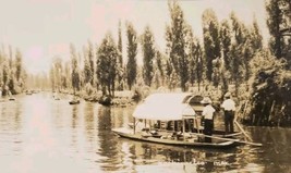 Xochimilco Mexico VINTAGE RPPC Real Photo Postcard Boats Floating on the... - £10.38 GBP