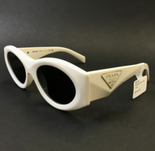 Prada Sunglasses SPR20Z 142-5S0 Polished White Cat Eye Frames with Gray ... - $247.49