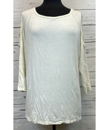 Karen Kane A Line Cream Cold Shoulder Blouse Top Shirt 3/4 Sleeve Size 3X - $452.20 MXN