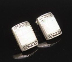 CAROL FELLEY 925 Silver - Vintage Square Fire Opal Stud Earrings - EG11815 - £61.21 GBP