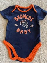 Denver Broncos Football Blue Orange Short Sleeve One Piece 12 Months - $7.35