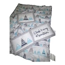 Sweet JoJo Designs Crib Comforter Blanket &amp; Wall Hangings Climb Every Mountain - £34.54 GBP