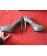 pair of Women's High Heels - Breckelle's Vanesa-04 size 11 - silver glitter