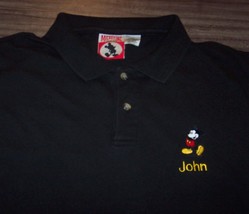 Vintage Walt Disney World Mickey Mouse John Personalized Polo T-Shirt Mens 2XL - £19.45 GBP