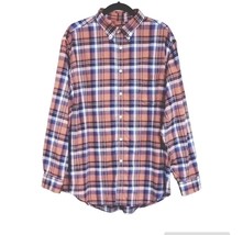 Roundtree &amp; Yorke Mens Button Down Long Sleeve Shirt Size XL Orange &amp; Bl... - £9.49 GBP