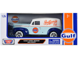 1940 Ford Sedan Delivery Light Blue and White &quot;Gulf Oil-Gulfpride&quot; &quot;Gulf Die-Cas - £35.40 GBP