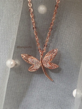 Dragonfly Charm Pendant For Women 925 Silver Shiny Moissanite Women Party Gifts. - £104.97 GBP