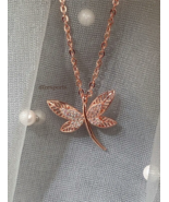 Dragonfly Charm Pendant For Women 925 Silver Shiny Moissanite Women Part... - £94.84 GBP