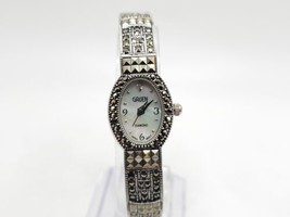 Gruen Diamond Watch Womens New Battery Silver Tone MOP Dial 17mm - £17.20 GBP