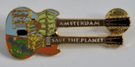 Amsterdam Doubleneck GUITAR Save the Planet Hard Rock Cafe HRC Lapel Hat... - £9.38 GBP