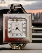 Anne Klein Ladies Watch Silver Tone Square Cuff Bangle Analog Quartz New... - $265.06 MXN
