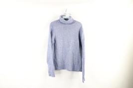 Vintage LL Bean Womens Medium Wool Blend Knit Turtleneck Sweater Rainbow Heather - £39.10 GBP