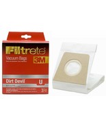 3 x NEW 3M Filtrete Micro Allergen Dirt Devil Type U Vacuum Bags 65703Q ... - £4.51 GBP