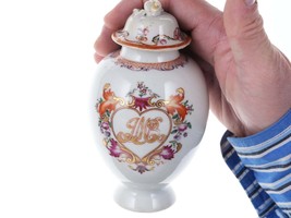 c1780 Antique Chinese Famille Rose Jar with lid - £252.43 GBP