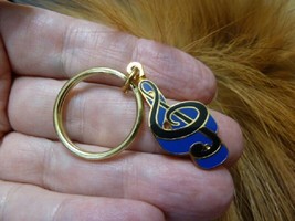 M331-C Pick Gold Blue Red White G Treble Clef Music Note Black Jewelry Key Ring - £14.52 GBP