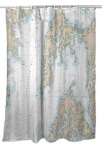 Betsy Drake Kent Island, MD Nautical Map Shower Curtain - £87.04 GBP