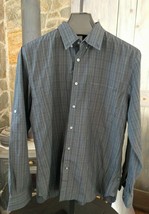John Varvatos Long Sleeve Black &amp; Gray Stripe Dress Shirt Size XL  - £16.58 GBP