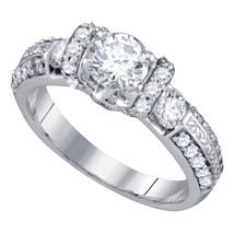 14k White Gold Round Diamond Solitaire Bridal Wedding Engagement Ring 1-1/2 - £3,954.76 GBP